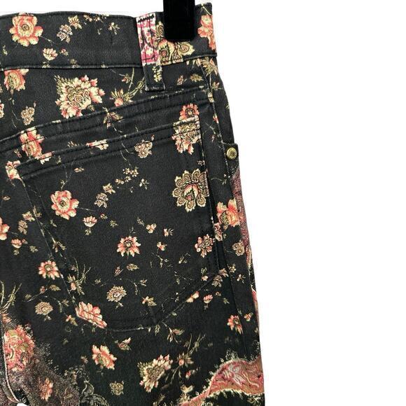 Rare Roberto Cavalli Floral Ribbon Coated Jeans Size XS - Picture 5 of 11